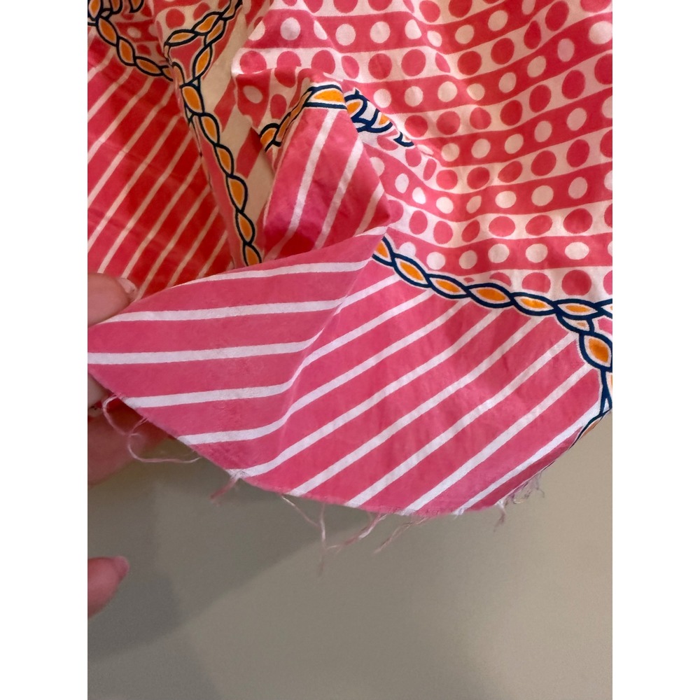 Tibi New York Pink Polka Dot Stripe Silk Cotton Nautical Babydoll Camisole Top 0 - Picture 2 of 6